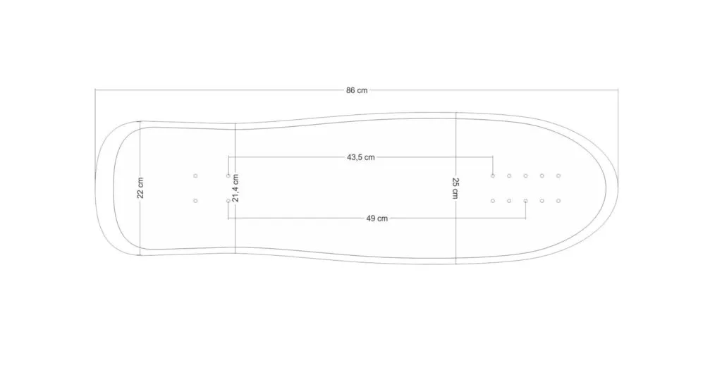 Wymiary surfskate Nalu LUCA Longboards